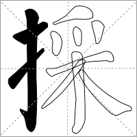 Cai showing Hand Radical <span title="sān diǎn shuǐ | name of Kangxi radical 85" class="vocabulary" itemprop="HeadwordId" value="20184">三点水</span>